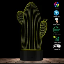 3D Кактус в пустыне завод Форма предназначен визуальный лампа 3D Оптическая иллюзия Творческий светильник домашний Декор светодиодный неоновый Ночной светильник Настольная лампа