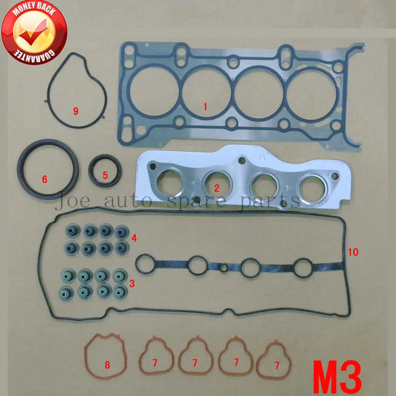 

Z6 Engine complete Full Gasket Set kit for MAZDA 3 MAZDA3 1.6L 1598CC 2004- 8LA4-10-271 50286300