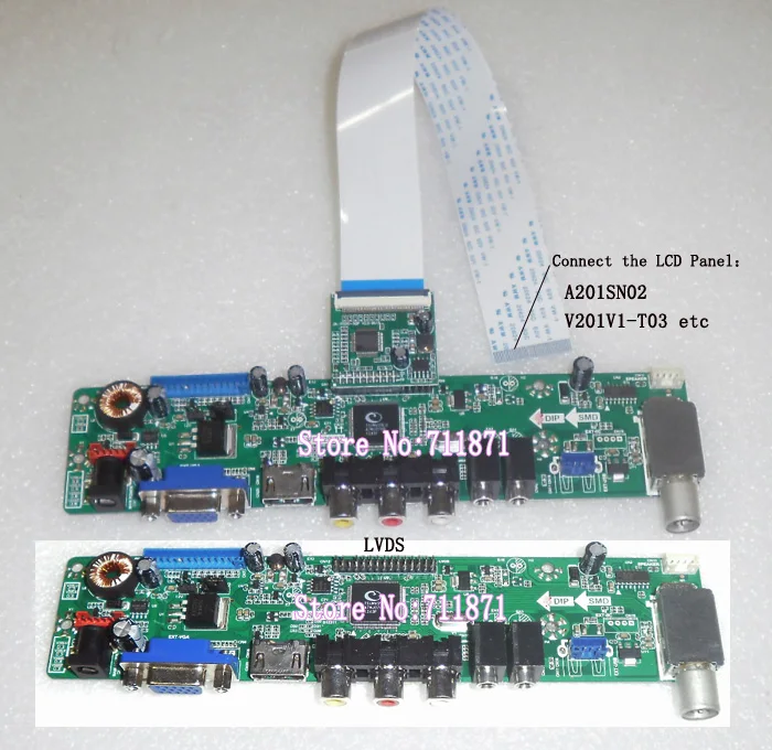 20P LVDS 50P TTL адаптер пластина V201V1 T03 A201SN02 соединитель Адаптер 20Pin FFC плата
