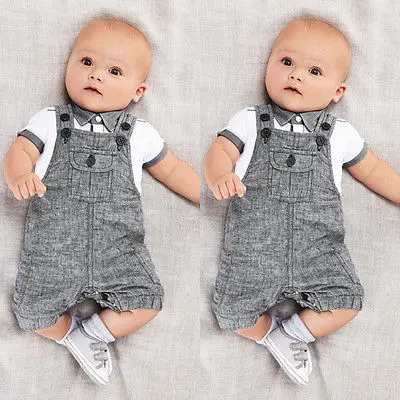 

Newborn Toddler Kids Baby Boys Outfits Jumpsuit Clothes Long Sleeve T-shirt Tops +Pants Overall Set