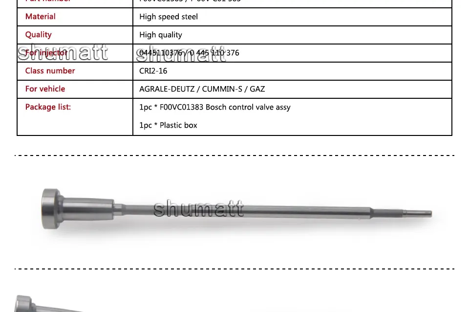 Shumat F 00 в C01 383 дизельный процедура установки ниппеля F00VC01383 Управление клапанный набор FOOV CO1 383 для инжектора топлива коллектора системы впрыска топлива 0445 110 376