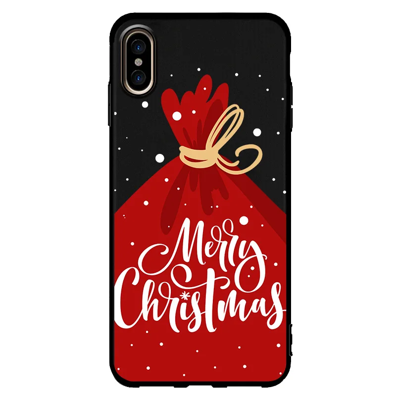 Прекрасный Рождественский узор мультяшный чехол для телефона для iphone XR XS Max Санта Клаус чехол с лосем для iphone 6 6S 7 8 Plus TPU чехол подарок - Цвет: type7
