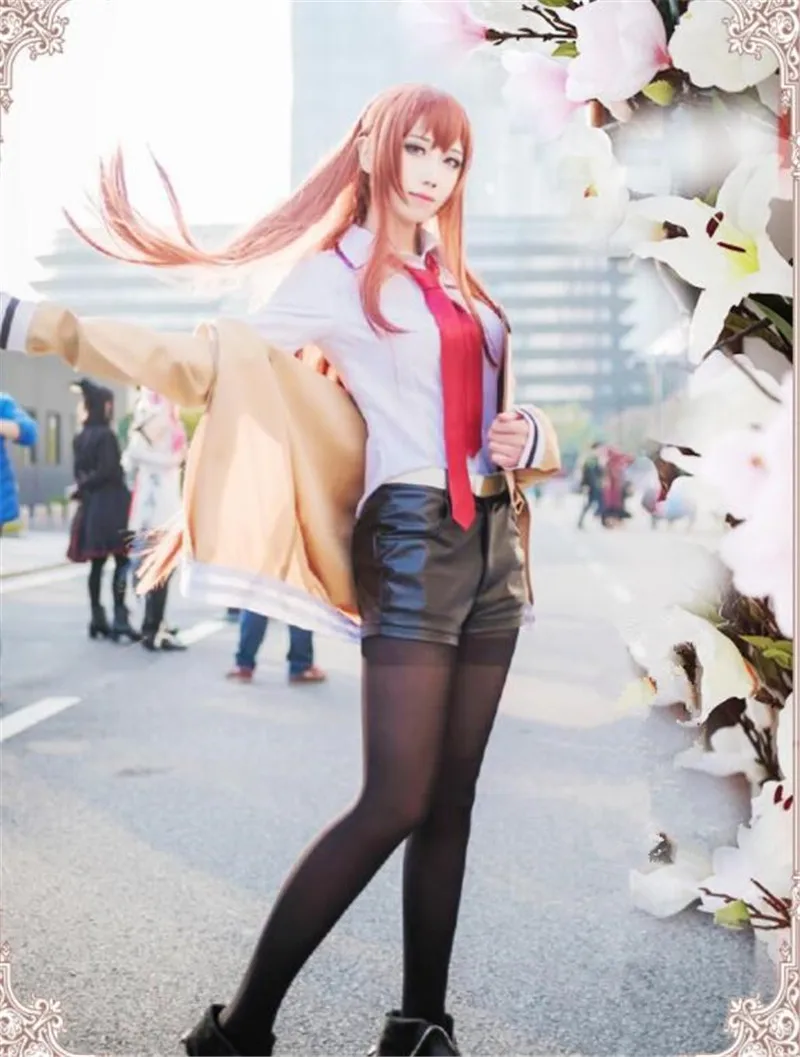 Японское аниме Steins Gate Косплей Костюм Makise Kurisu пальто-жакет для косплея Наряд Костюмы Униформа A497