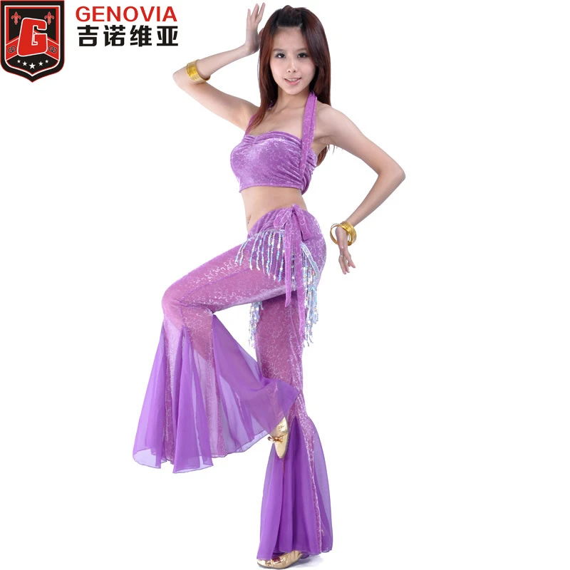 Falda superior de danza del vientre para mujer, pantalones de baile Floral, Top + Trible, traje de danza del vientre, ropa de danza Oriental|bellydance costume|belly dance trouserscostume oriental -