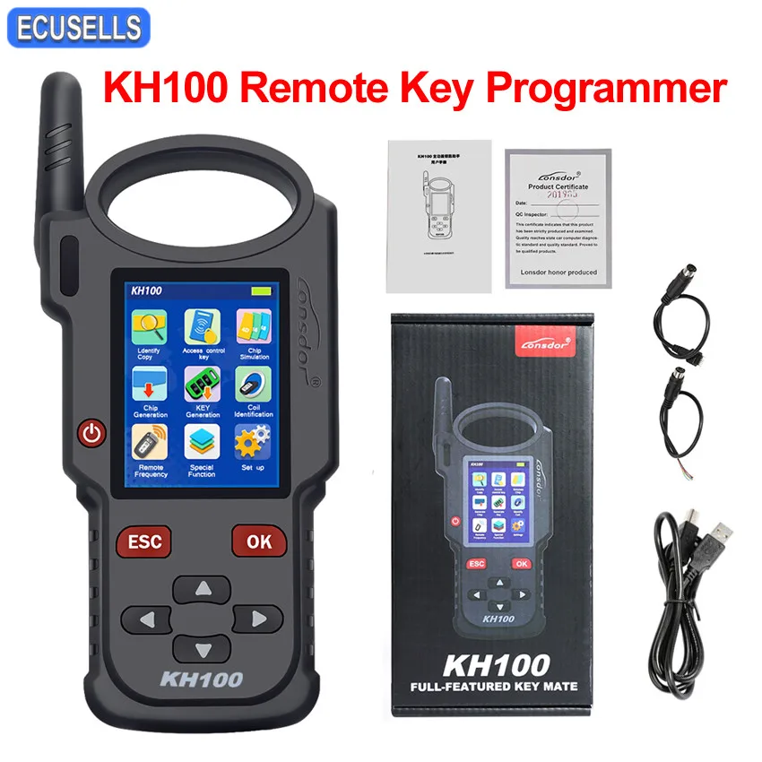 Lonsdor KH100 Hand-Held Remote Key Programmer Simulate Chip/Generate Chip/Identify Copy/Remote Frequency/Access Control Key