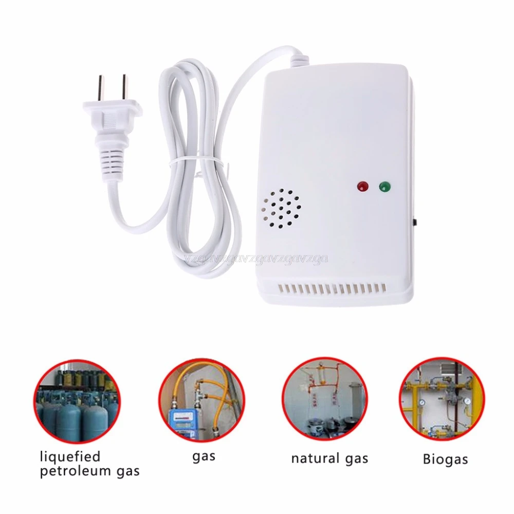 

220V Gas Leak Detector 85db Propane Butane Methane Natural Gas Safe Alarm Sensor Mr15 19 Dropship