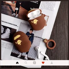 Fashion Retro 3D ape-man Keychain Anti-fall Silicone Case Apple Airpods Accessories Earphone Bluetooth Cover Keyring