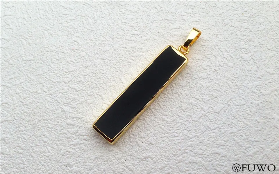 Black agate bar pendant 6