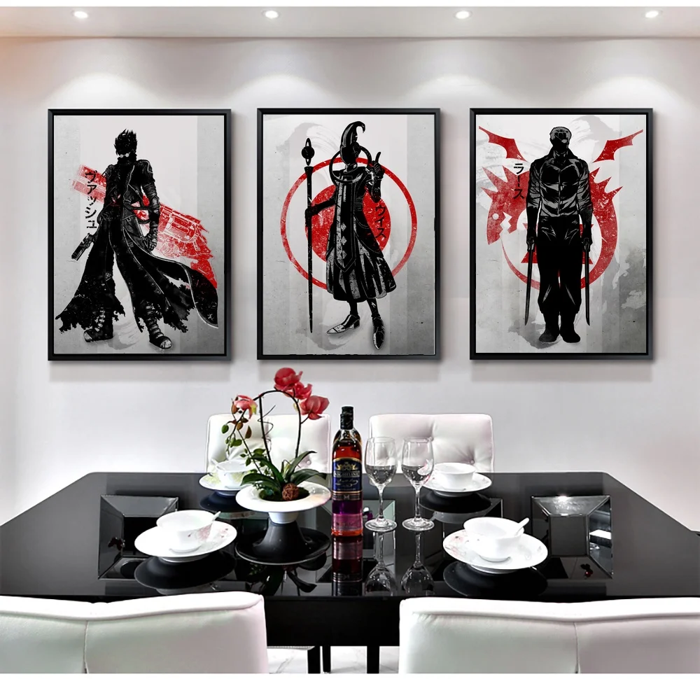 Crimson Characters Japanese Anime Wall Art Paint Wall Decor Canvas Prints Canvas Art Poster Oil Paintings No Frame Painting Calligraphy Aliexpress