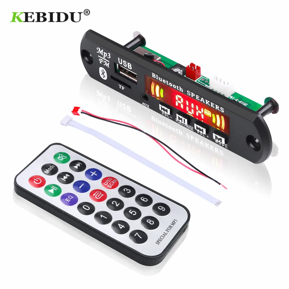 

KEBIDU Bluetooth MP3 WMA Decoder Board MP3 Player with Remote Control USB TF FM Radio Module Support Color Screen Call Recording