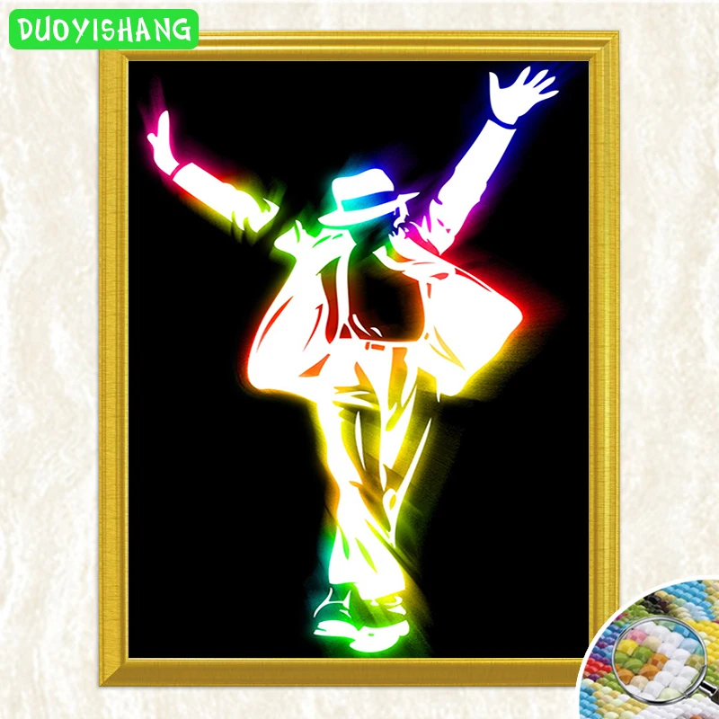 Michael Jackson Greeting Fans 5D DIY Diamond Painting Full Square Embroidery Mosaic Pictures of Rhinestones Needlework | Дом и сад