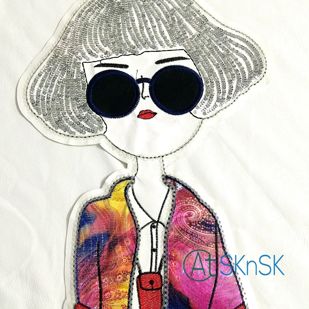 100pcs 34*22cm Sequin wiping ultra-stylish woman Patch DIY accessory Applique Clothes Patch/Large fabric sticker DHL shipping | Дом и сад