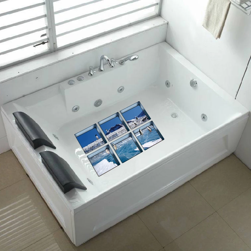 

New Arrival Non-Slip Bathtub Sticker Ocean Pattern 3D Anti Slip Waterproof Bathtub Sticker Tub Bathroom Decal PVC Home Decor
