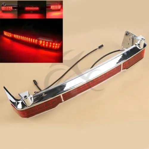 

Chrome LED Tail Running Brake Light For Harley Touring Trunk King Tour Pack Wrap Around 09-13