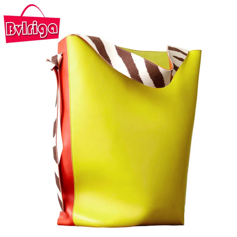 ФОТО BVLRIGA Women Bag Shopping Hit Color Shoulder New Bucket Bags Handbags Women Famous Brands Designer Bolsas Feminina High Quality