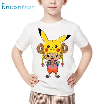 

Kids Anime One Piece Tony Chopper Print T shirt Children Cartoon Funny T-shirt Boys and Girls Summer White Tops,HKP2294