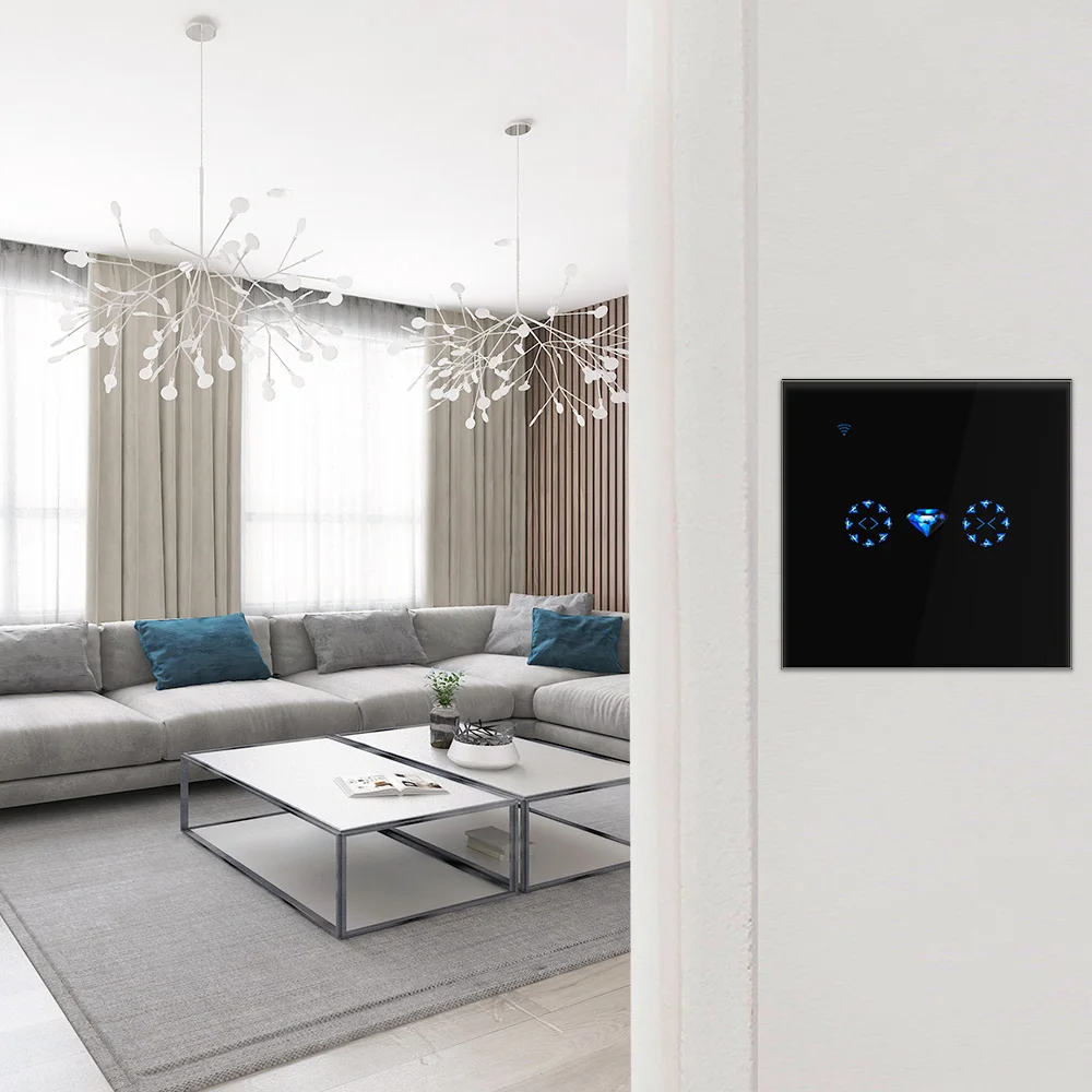 EU/UK умный WiFi световой переключатель для электрического шторы рольставни