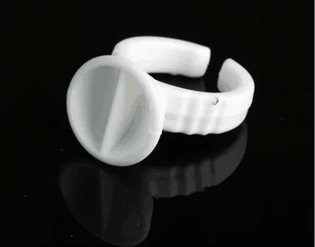 

Free Shipping for 200 pcs/lot New White Plastic Eyelash Extensions Glue Ring Glue Holder