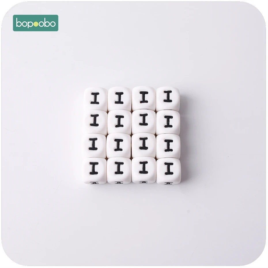 Bopoobo 20PC 12mm Baby Silicone Vowel Letter Beads Molar Teeth