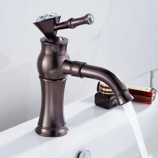 ORB Antiken Messingbassinhahn Diamant Mischer Kaltem und Heißer