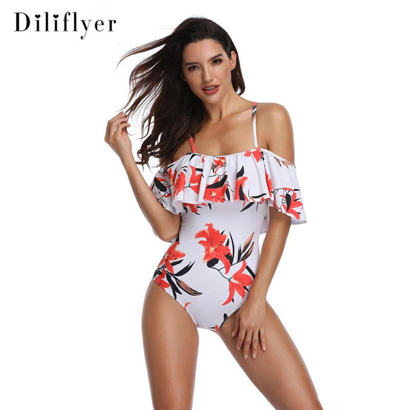 Swimwear Women Bikini Mujer One-piece Swimsuits Ruffles Bikinis Swimming Suit For Womens Push Up Bathing Suits Biquini 1