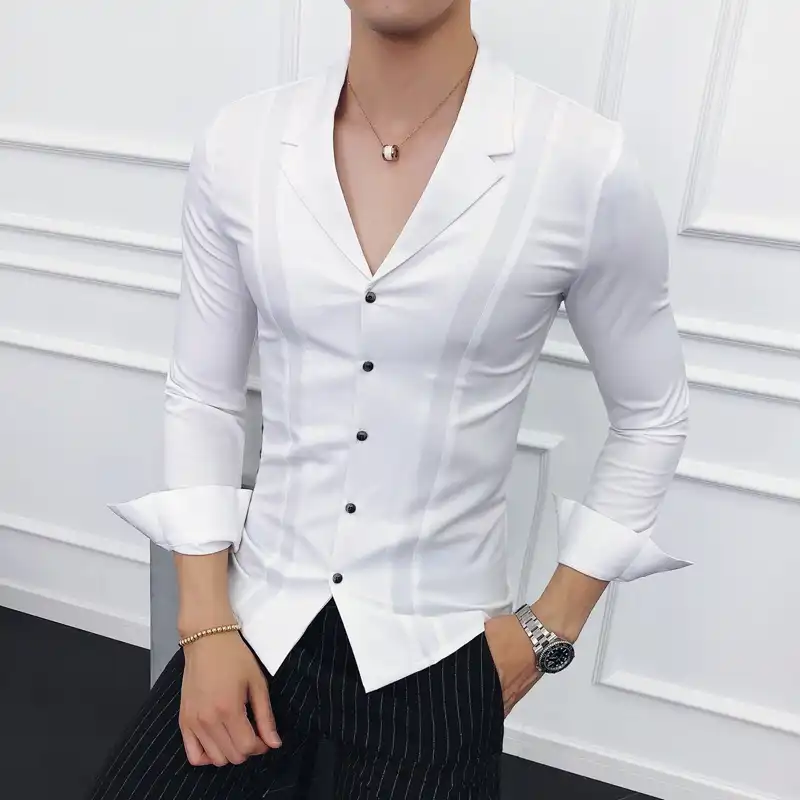 white suit shirt mens