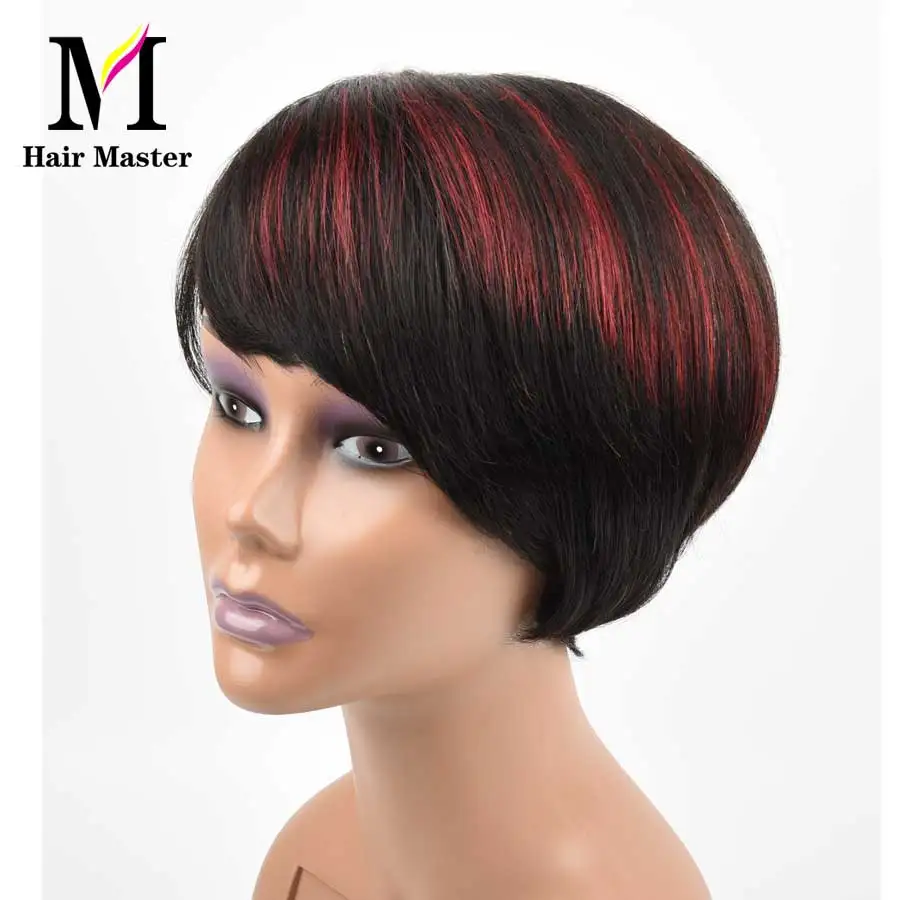 Короткий бразильский прямой парик для волос P1B/350 цвет Remy человеческие волосы боб парики для черных женщин парик фабричного производства