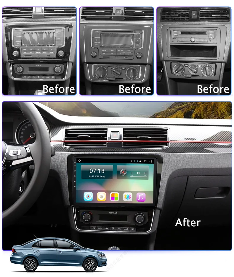 Top 9" 2.5D IPS Android 8.1 Car DVD GPS Player For VW Santana 2013-2017 Car Radio Stereo Head Unit with Navigation 4