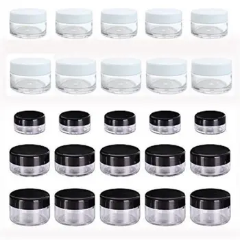 

100Pcs 3g/5g/10g/15g/20g Plastic Cosmetics Jar Makeup Box Nail Art Storage Pot Container Clear Sample Lotion Face Cream Bottles