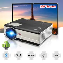 CAIWEI Full HD LCD Android WiFi Bluetooth Projector LED Light Beamer Home Theater Cinema for Smartphone