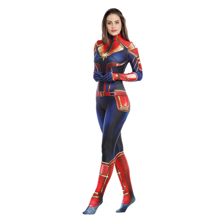 Captain Marvel Costumes Women Quantum Suit Endgame Cosplay Halloween Costume For Women Carol Danvers Zentai Superhero Bodysuit Captain Marvel Costumes Women Quantum Suit Endgame Cosplay Halloween Costume For Women Carol Danvers Zentai Superhero Bodysuit