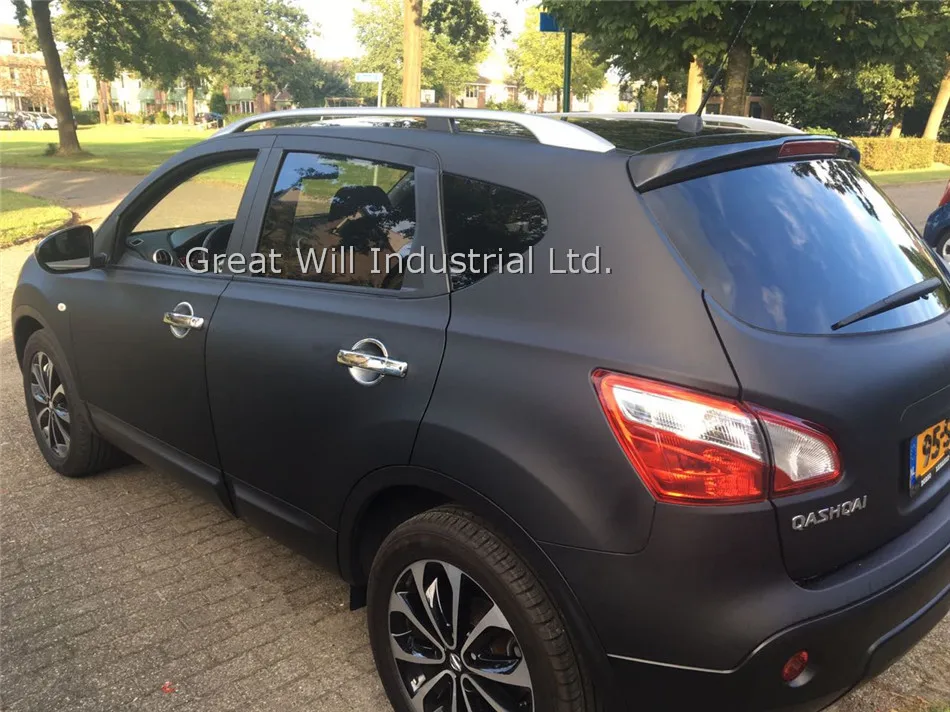 

Satin Black Vinyl Car Wrap Film With Air Bubble Free For Vehicle Wrapping Covering Automotive Graphics 1.52x20m/Roll/5ftx67ft
