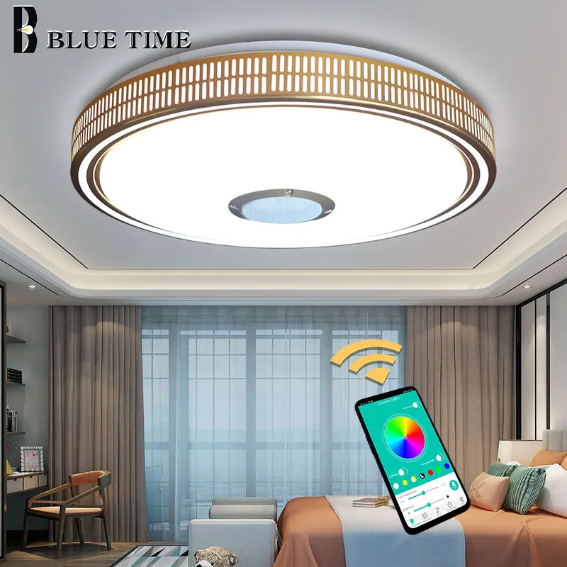 

New Design APP Controlling Modern LED Ceiling Lights For Living Room Dining Room Bedroom Home Golden Finished LED Ceiling Lamps
