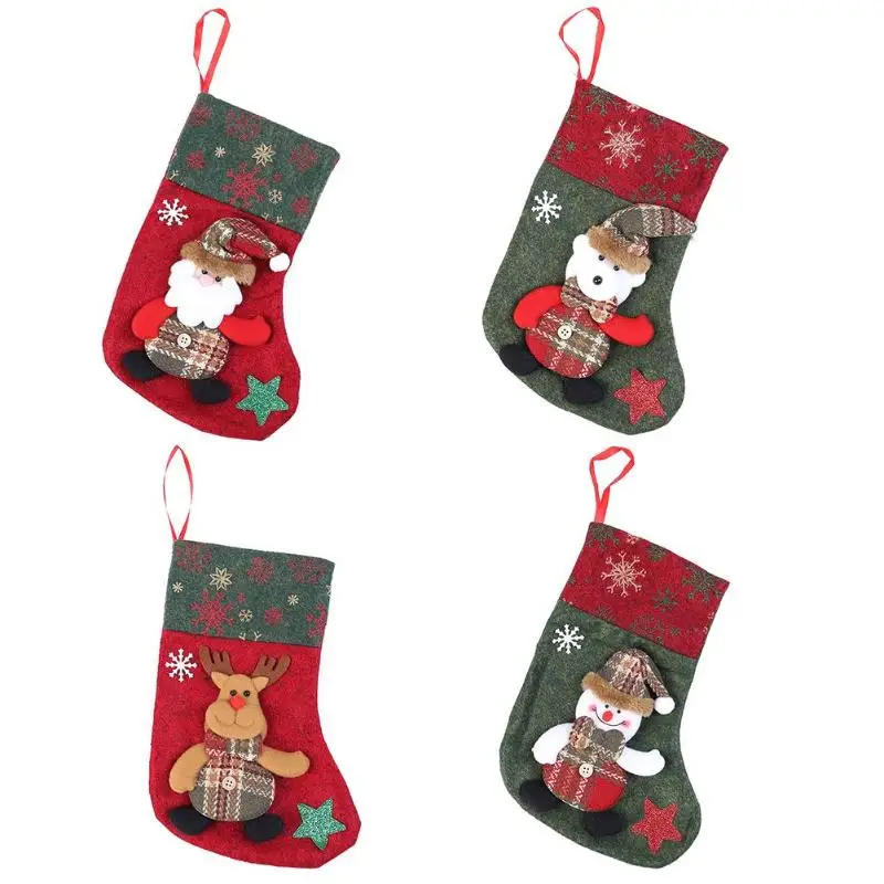 

Christmas Santa Claus/Snowman Stockings Dinnerware Cover Xmas Tree Decorations Christmas Candy Gift Bags Festival Party