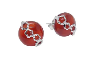 

Silver Stud Earrings 100% Guaranteed Real 925 Sterling Silver Stud Earrings With Opal 5Pair/lot YH1040