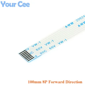 

100pcs 100mm Length 8 Pins 1.0mm Pitch FFC FPC Ribbon Flat Cable Forward Direction For TTL Flex