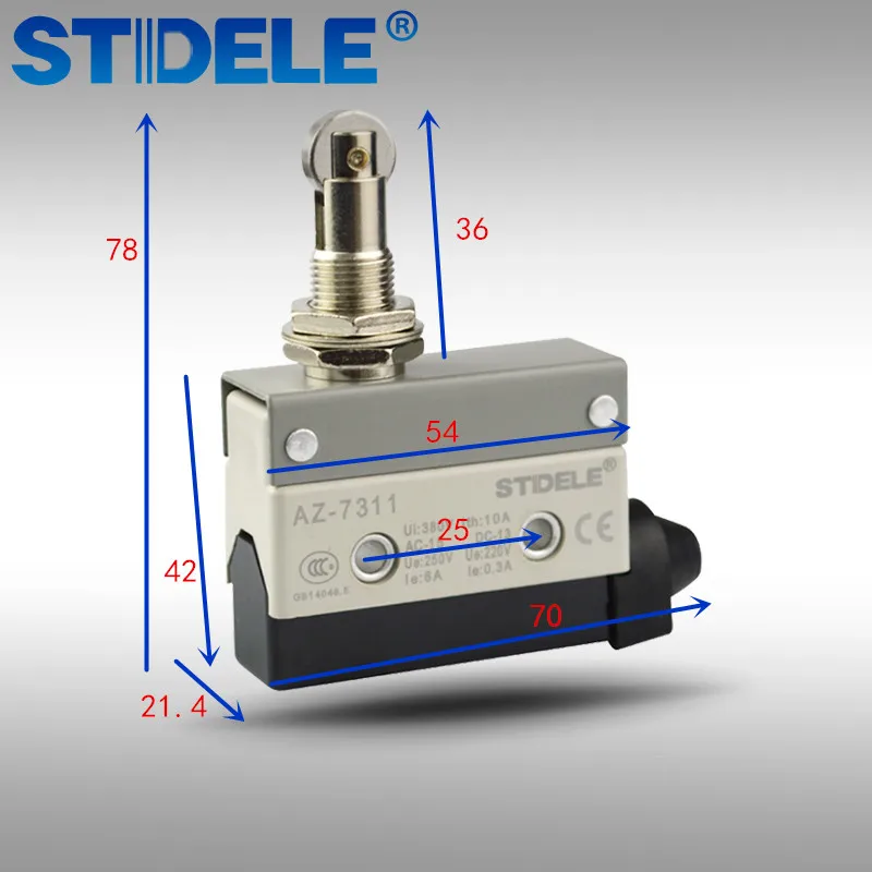 5 шт./лот высокое качество ролик шарнир Рычаг Микро Мгновенный Концевой выключатель параллельный ролик плунжерный привод 380 В 10A AZ-7311