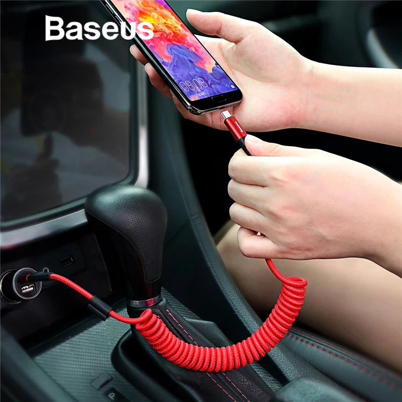 Baseus пружинный usb type-C кабель idea для автомобильного стиля хранения гибкий 2A USB C зарядный кабель для Xiaomi Mi 8 type-c устройства
