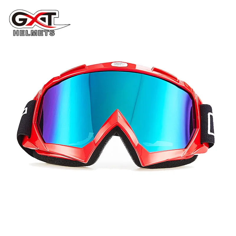 GXT moto cross moto rcycle очки ATV MTB DH ветрозащитное стекло для катания на лыжах мото велосипедные очки стеклянный шлем для беговых велосипедов - Цвет: red frame color