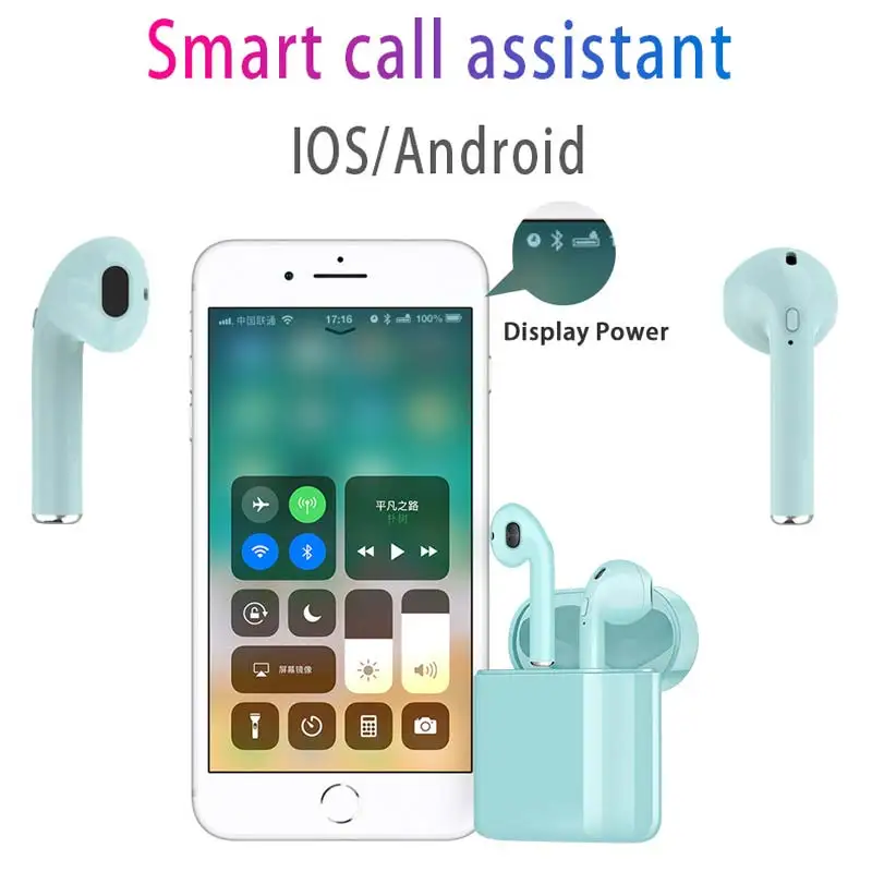 i20 TWS Bluetooth Wireless Earphone redmi airdots Headset flypods Headphone Stereo Sports Earbuds with Mic for apple iphone i30