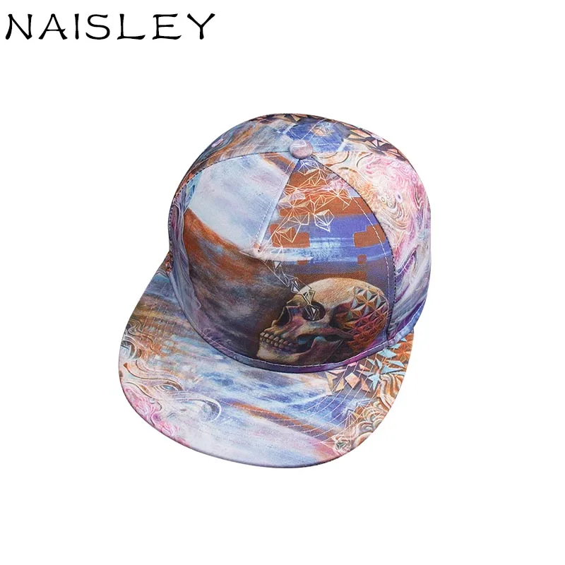 Naisley осень зима печати Бейсбол Кепки рисунком черепа Для мужчин Шапки для шляпа