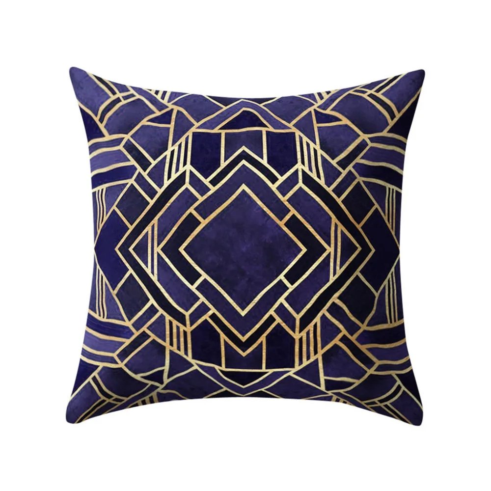 

NAI YUE Square Cotton Peach skin cashmere Cushion Cover Geometric Patchwork Rose Black Gold Pillowcase Pillow Covers Home Decor