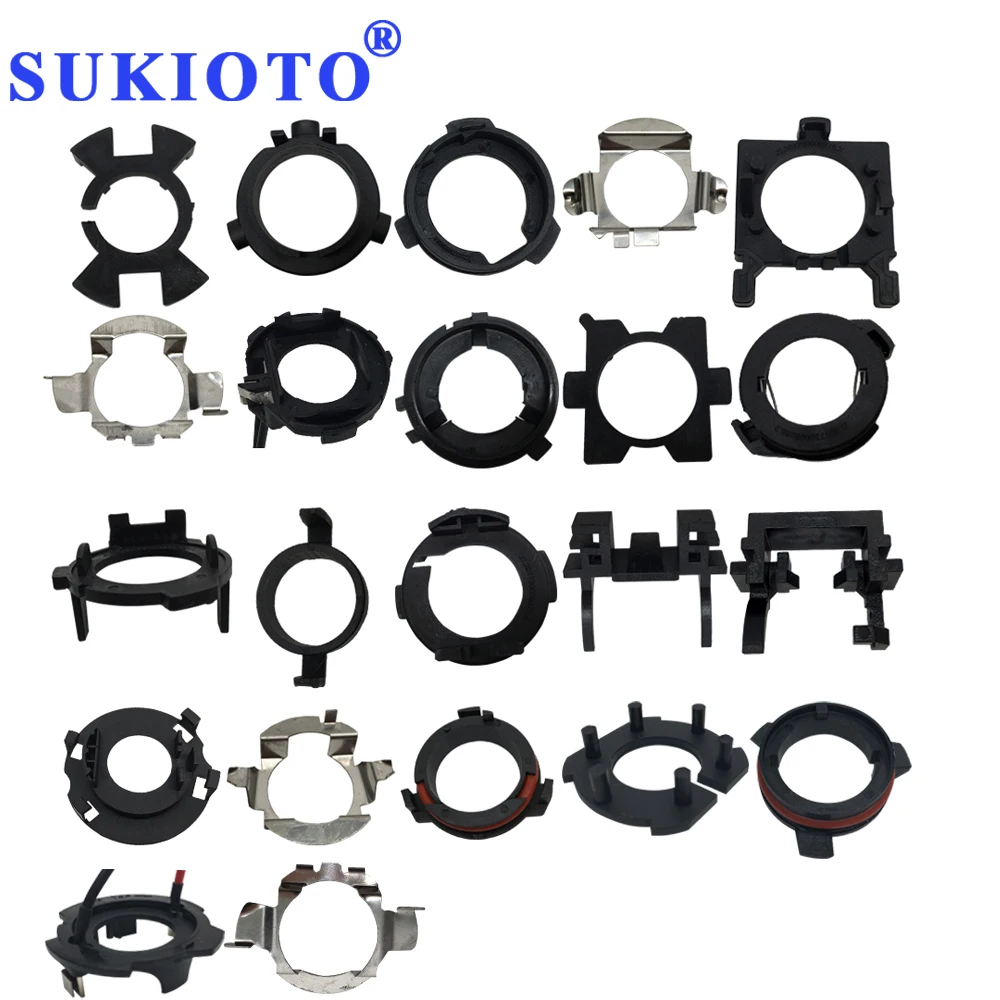 SUKIOTO 2PCS H7 LED Headlight adapter lamp holder socket base Super White Bright Led H7 Headlamp Mistra adapter socket retain