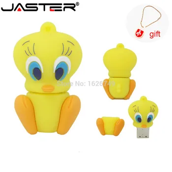 

JASTER 100% real capacity Cartoon Tweety DUCK USB Flash Drive Memory Stick mini cute animal Pendrive 2GB 4GB 8GB 16GB 32GB