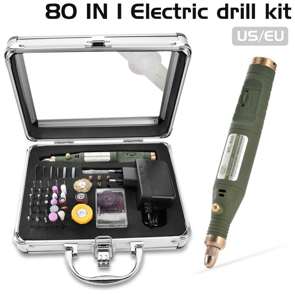 

80-IN-1 Mini Electric Rotary Drill Grinder With Grinding Accessories Set Multi-Function Engraving Machine Power Tool Kit