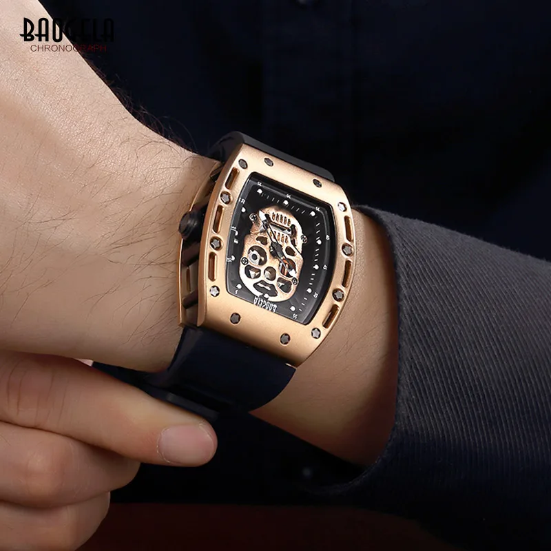 Baogela Skeleton Wristwatch | Baogela Men Fashion Watch