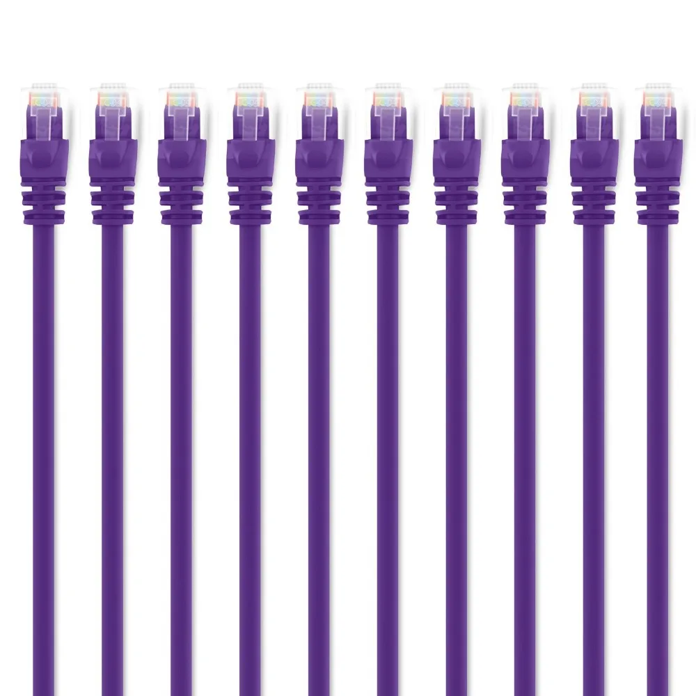 2 Feet Purple 350 MHz Cat5e UTP Ethernet Patch Cable Snagless 8P8C RJ45 Computer LAN Network Cord 10pack/lot |