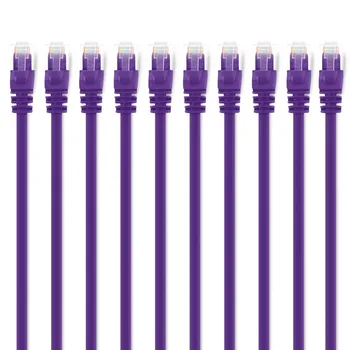 

2 Feet Purple 350 MHz Cat5e UTP Ethernet Patch Cable Snagless 8P8C RJ45 Computer LAN Network Cord 10pack/lot