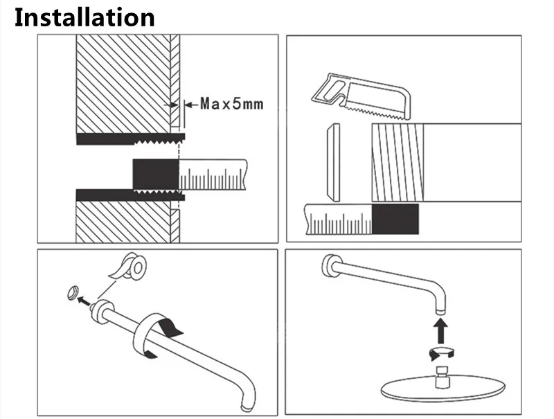 round shower arm install