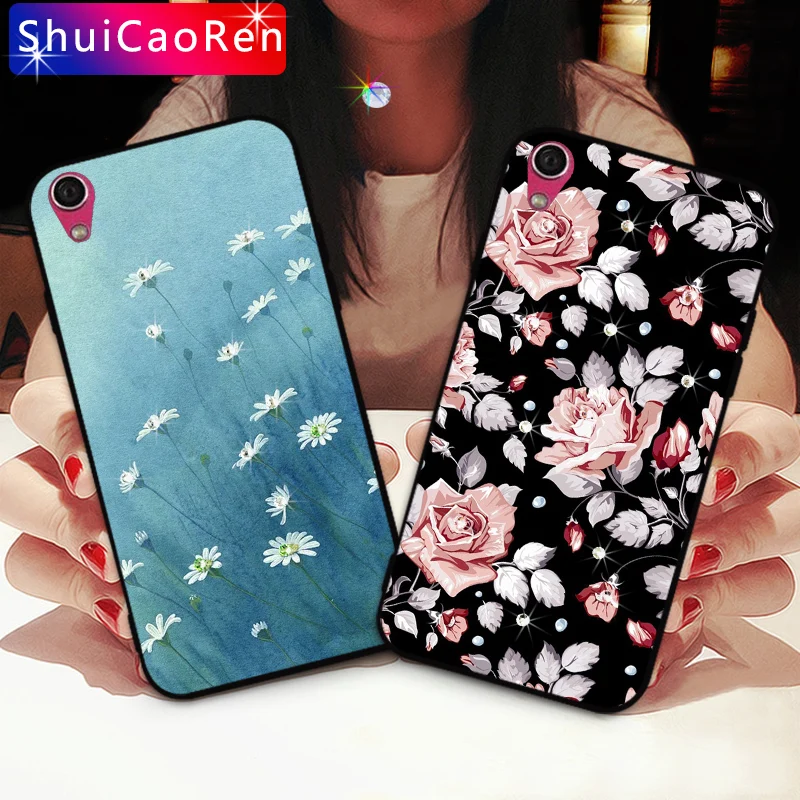 

Luxury Rhinestone Case For Lenovo Vibe Shot Z90-7 Silicone Flower Rose Back TPU Cases For Lenovo S850 Back Cover
